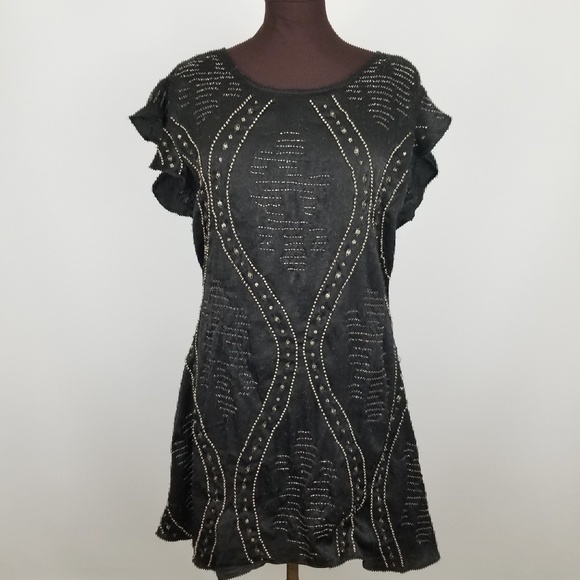 Free People Shine Like The Stars Mini Dress Black - Picture 3 of 6